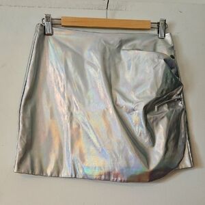 Dance & Marvel Silver Metallic Mini Skirt